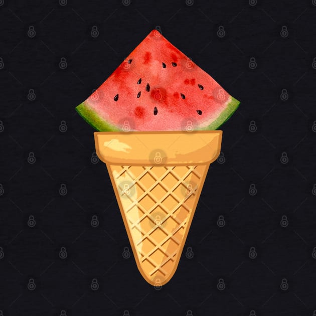 WATERMELON  ICE CREAM - THE THE WHOLE FRUIT COLLECTION - FUNNY FRUIT ICE CREAM DESIGNS by iskybibblle